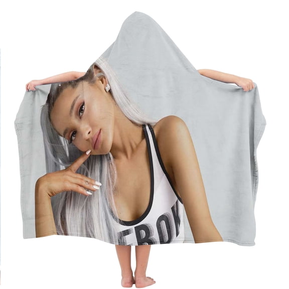 Ariana Grande Aesthetic Hooded Kids Beach Towels Microfiber Toddler Bath Hat Swim Cover-ups Poncho Absorbent Pool Wrap