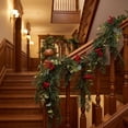 thumbnail image 6 of Artificial Red Berry Pine Garland – 71 Inch Faux Green Plant Rattan for Christmas Fireplace Door Hanging Mantel Decor, 6 of 6