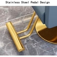 thumbnail image 4 of Silla Sillón Para Barbería Estética Cuero Y Acero Inoxidable - Negro/dorado, 4 of 5
