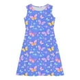 thumbnail image 6 of KkSLirnhs Girls Dresses Size 8 Toddler Kids Cute Flower Print Stretchy Camisole Sleeveless Dress A Line Dress 7 Years Multicolor, 6 of 7