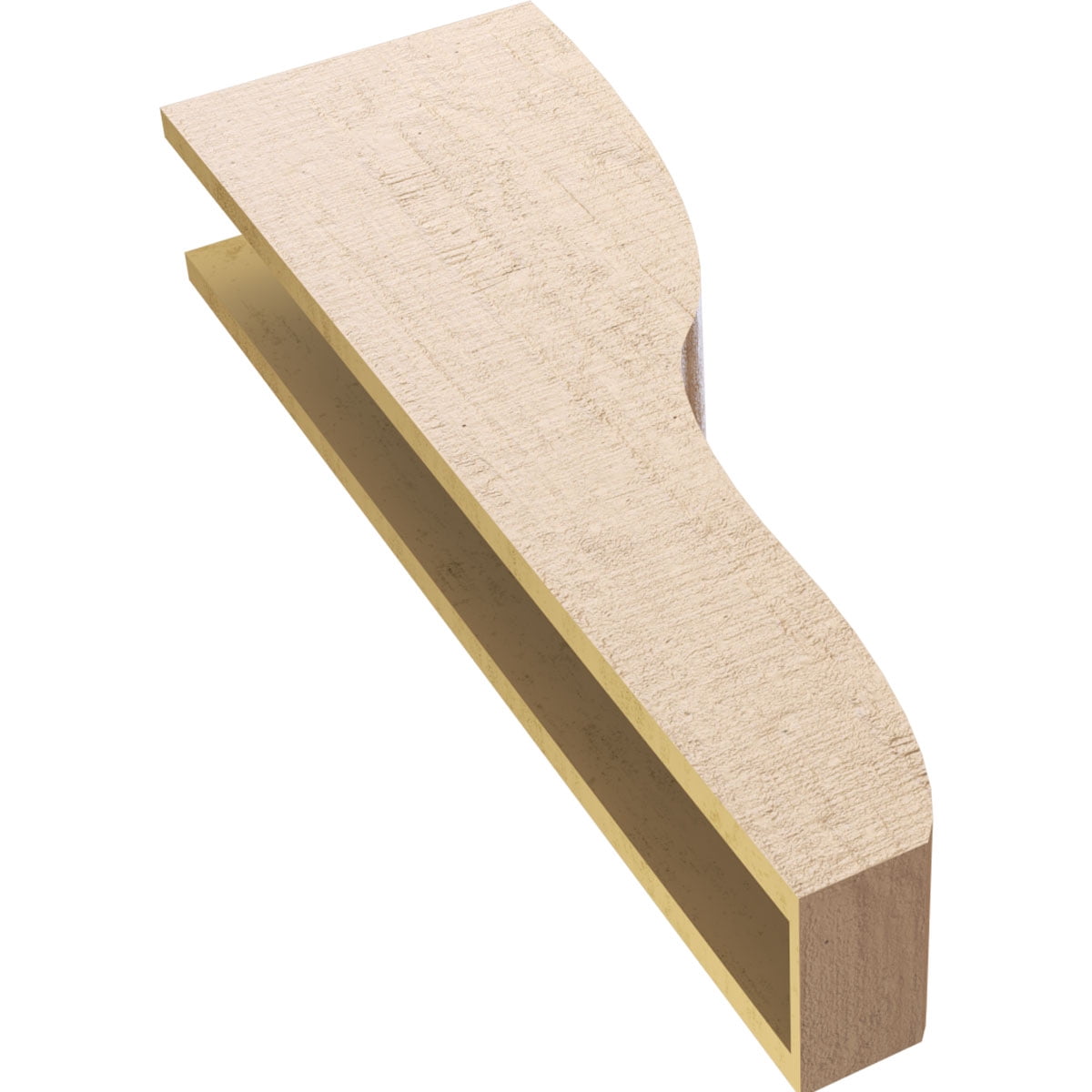 6"W x 12"D x 36"H Thin Greensboro Rough Cedar Woodgrain TimberThane Corbel, Primed Tan