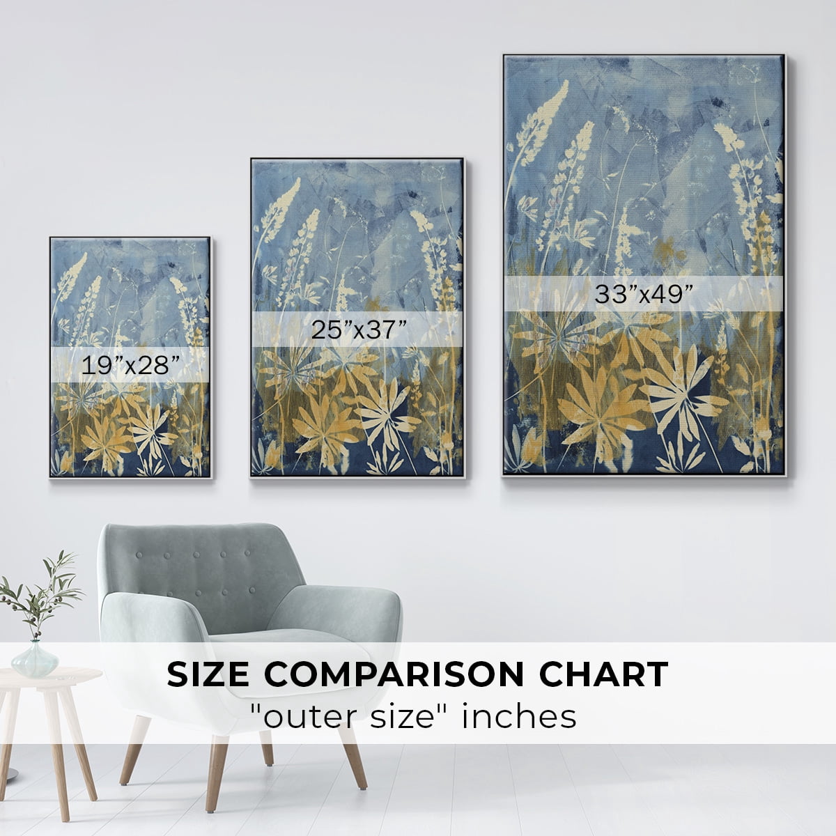 Wild Lupine Framed Premium Gallery Wrapped Canvas - Ready to Hang - 27 x 41 - White Floating Frame