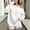 White, variant on ZGRBOU Womens Off Shoulder Sweatshirts Oversized Long Sleeve Pullover Fall Asymmetric Neck Drop Shoulder Tops