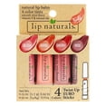thumbnail image 1 of Lip Naturals Bálsamo labial teñido para hidratar labios agrietados, paquete de 4 set de regalo, 1 of 5