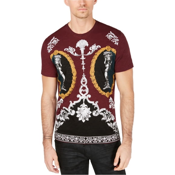 INC - Camiseta con gráfico barroco francés para hombre, rojo, mediano