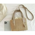 thumbnail image 6 of Kukuzhu Straw Tote Bag Purse for Women Retro Woven Bucket Bag Crossbody Bag Summer Straw Bag Small Hobo Bag Shoulder Bag for Beach, 6 of 7