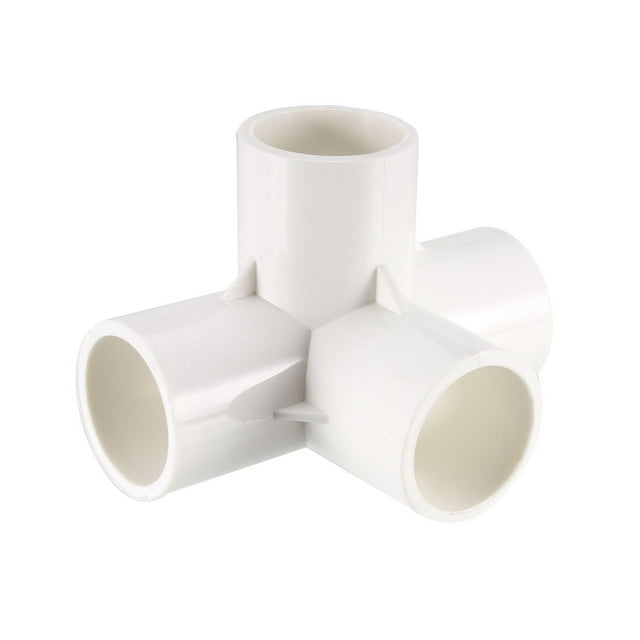 Unique Bargains Raccord de Tuyau en PVC à 4 Voies au Coude, Qualité Mobilier, Raccords d'Angle en T de 3/4 Po Blanc 2 Pcs