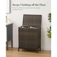 thumbnail image 2 of Laundry Hamper with Lid, 112 L Handwoven Rattan Wicker Laundry Basket, 2 Removable Liner Bags Metal Heightened Feet, 6 Mesh Bags, 2 Section Large Clothes Hamper for Bathroom Bedroom, Brown, 2 of 14
