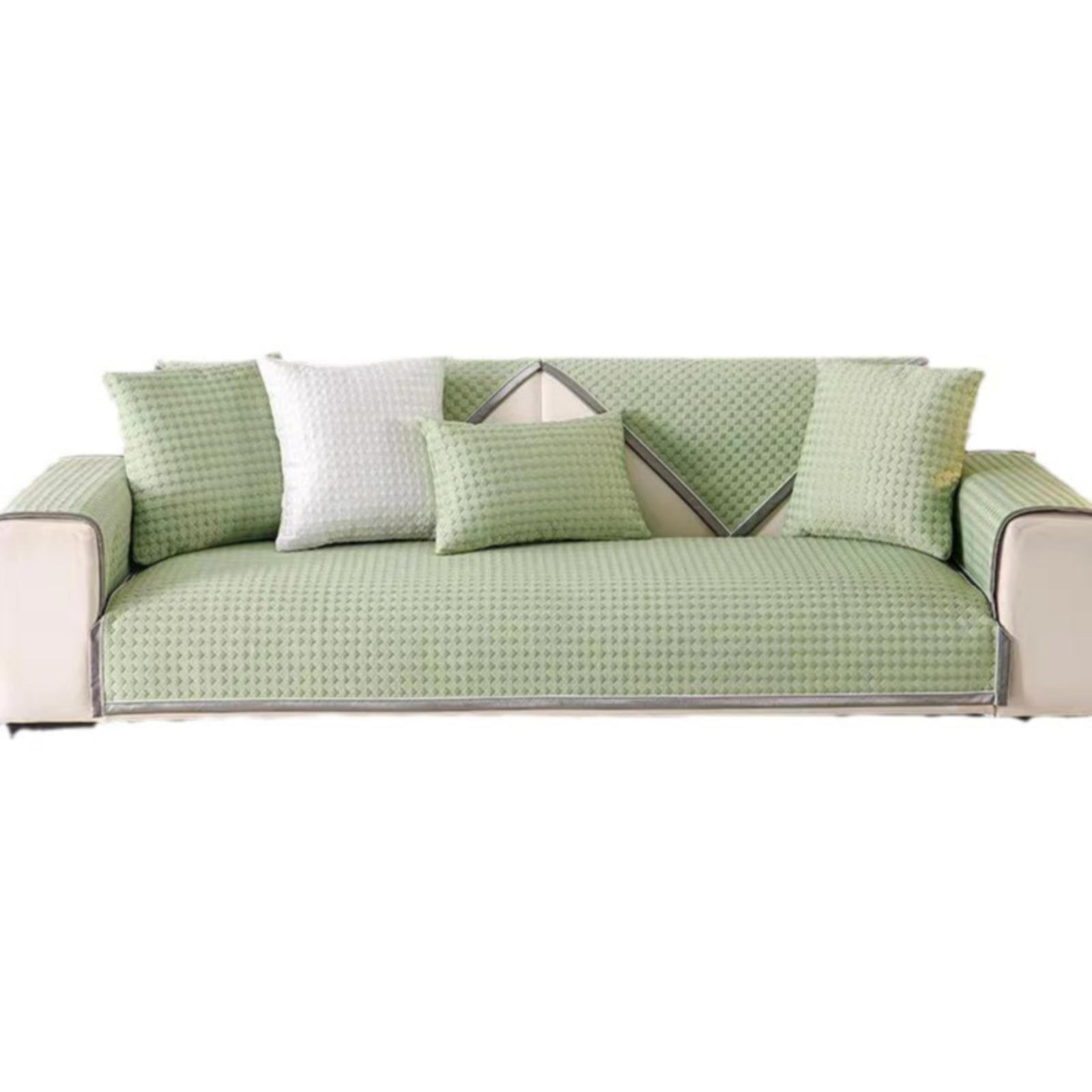 Sofa Cover 1 Green M Sofa Cover Color:Green Material:Ice-Creased Wrinkled Silk
