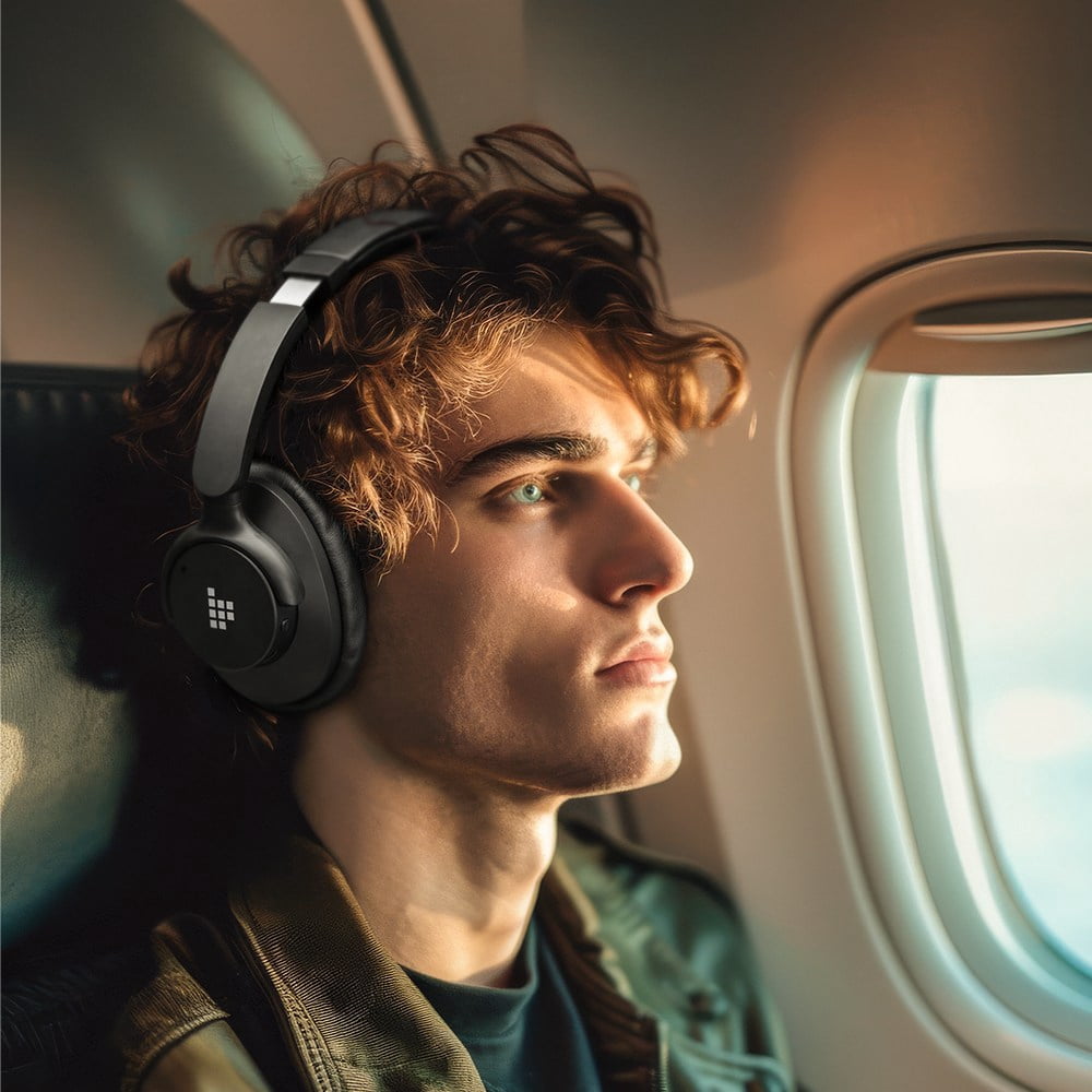 Tronsmart SOUNFII Q20 Bluetooth Single Feed Noise Cancelling Over-Ear Headphones Black
