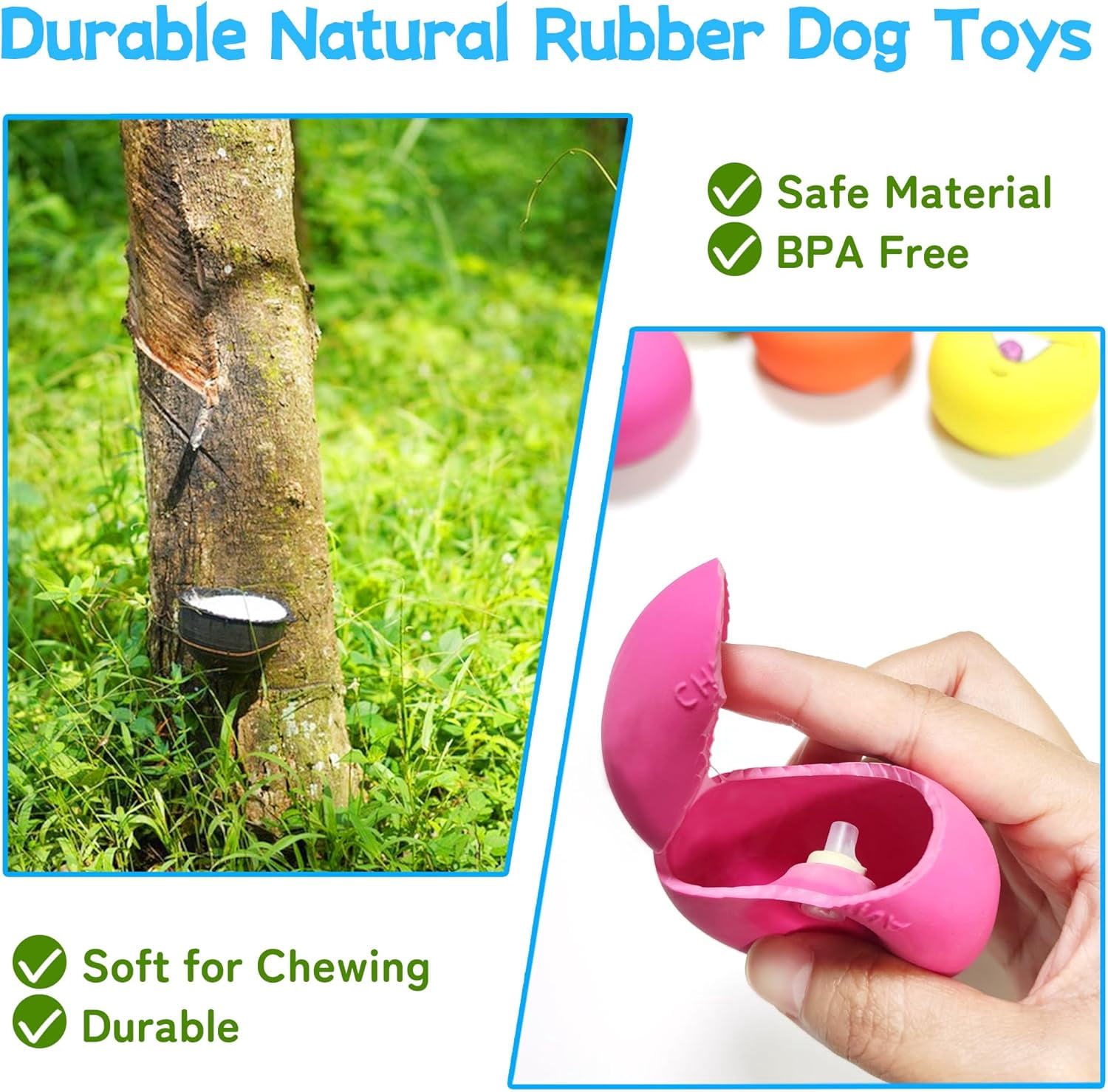 Dog Squeaky Toys Balls for Teething Puppies, Small, Medium Dogs, Latex Smiley Face Bouncy Cute Face Pet Dog Toys 6 Pcs/Set