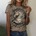 thumbnail image 2 of Raeneomay Oversized T Shirts for Women Casual Retro Style Casual Printed Short Sleeve Blouse V-Sleeve Blouse/Shirt, 2 of 5