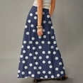 thumbnail image 5 of LWavelet Polka Dot Maxi Skirt with Side Pockets Women Daily Casual Flowy Versatile Bottoms Dark Purple L, 5 of 6