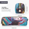 thumbnail image 3 of Disketp Cute Underwater Axolotl Estuche de Lápices de Cuero con Cierre, Estuche Compacto para Papelería, Bolígrafos y Accesorios Pequeños, 3 of 7