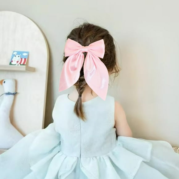 FcBaudy Hair Bows Clips 6 PCS Ribbon Barrettes Style Headpiece Ponytail Bun Boutique Hairstyles Styling Girls Bow clip