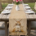 thumbnail image 4 of Brown Windmill Vintage Table Runner 72 Inches, Spring Will Always Come Farmhouse Bed Runner Dresser Scarves Tabletop for Indoor Outdoor Parties/Ceremony/Banquet, 18" x 72", 4 of 9