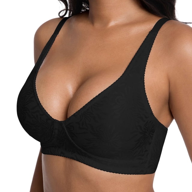 Floral Textured Underwire Bra for Everyday Comfort and Support with Lace Detail and Versatile Styling
