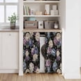 thumbnail image 6 of Country Flowers Kitchen Curtains 45 Inch Length, Botanical Purple Blue Floral Black Tiers Curtains for Bathroom Bedroom Cafe, Light Filtering Small Window Treatment Short Drapes 2 Panels 42"Wx45"L, 6 of 8