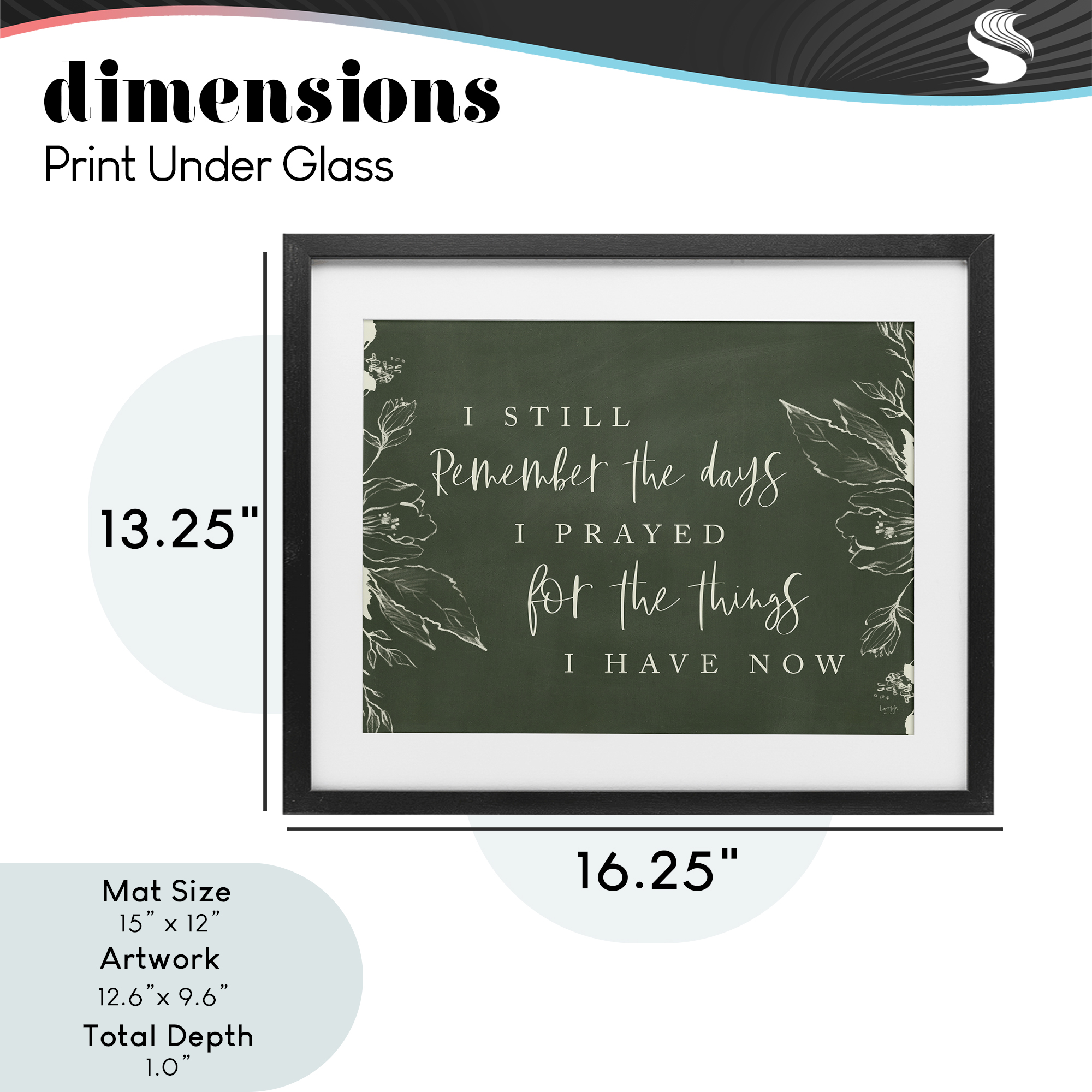 Prayed For What I Have Now Black Framed Print Under Glass, design by Lux + Me Designs