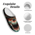 thumbnail image 5 of Goofa Glitch Screaming Skull Print Womens Mens Cotton Lightweight House Slippers , Washable Home Slippers,Indoor Comfy Bedroom Cozy Slippers-37/38, 5 of 7