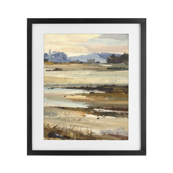 Stupell Industries Distant Horizon Portrayal Black Framed Print Under Glass, design by Alonza Saunders