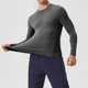 thumbnail image 1 of pstuiky camisa de manga larga para hombre, Camisa deportiva de manga larga con cuello redondo, ligera, transpirable y de color liso con cremallera para hombre top de hombre s, 1 of 7