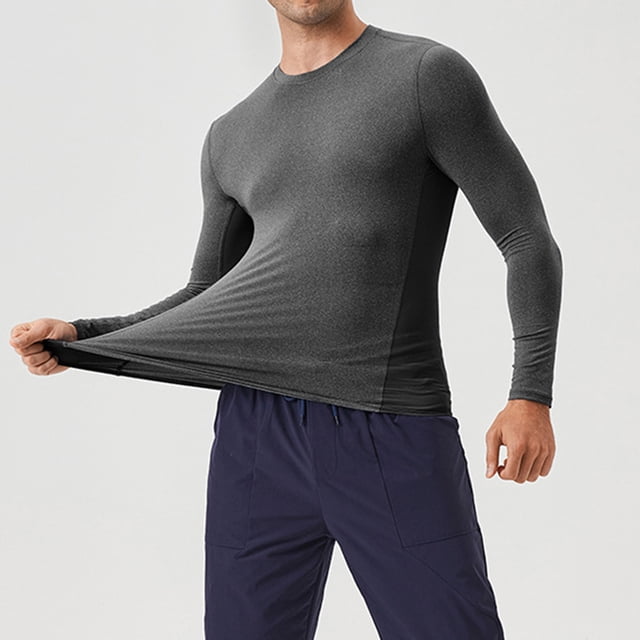 pstuiky mangas largas para hombre, Camisa deportiva de manga larga con cuello redondo, ligera, transpirable y de color liso con cremallera para hombre tops de invierno para hombre l