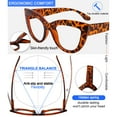 thumbnail image 3 of MARE AZZURO Retro Cat Eye Reading Glasses Women Large Frame Readers 1.0 1.25 1.5 1.75 2.0 2.25 2.5 2.75 3.0 3.5 4.0 5.0 6.0 (Tortoise, 6.00) Polycarbonate Lens, 3 of 6