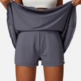thumbnail image 3 of Women's High Waist Flowy Athletic Skirt with Built-In Shorts - X Large, Gray, 3 of 6