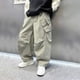 thumbnail image 4 of Pantalones largos para niños, de color liso, con cintura elástica, con bolsillos y puños en los tobillos, informales y cómodos, de poliéster para adultos., 4 of 5