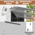 thumbnail image 3 of MEETWARM 13.1'x 8.2' Patio Awning Retractable Awning Cover for Sunshade Shelter, Outdoor Patio Canopy with Manual Crank Handle/Water-Resistant 280g/m² Polyester for Patio, Yard, Balcony, Gray, 3 of 7