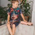 thumbnail image 4 of Balery Bohemian Colorful Flower Woman Conjunto de Pijama Infantil de Manga Corta con Estampado – Ropa de Dormir de Algodón Suave-3X-Large, 4 of 6