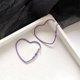 thumbnail image 4 of Pendientes de aleación con forma de corazón de lavanda para mujer, elegantes y decorativos., 4 of 5