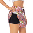 thumbnail image 2 of Bixox Women's Cartoon Chicken pattern 2 in 1 Running Shorts - Lightweight Athletic Workout Gym Yoga Shorts Liner with Pockets - Small, 2 of 7
