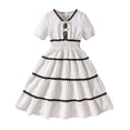 thumbnail image 2 of EnJoCho Girls Summer Dresses Puff Short Sleeve V Neck High Waist A-Lined Swing Princess Dress Kids 7 to 12 Years Sleeveless Swing Dress for Teen Girls, 2 of 8