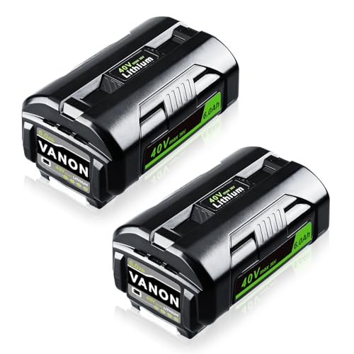 2 Packs Upgrade OP4040 40V 6.0Ah Replacement for Ryobi Battery Lithium Ion Compatible with OP4015 OP4026 OP40201 OP40261OP4030 OP4040 OP40401 OP4050 OP40501 OP4050A OP40601 OP4060A