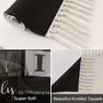 thumbnail image 5 of Bathroom Rug 2'x 3', Black Woven Cotton Washable Rug with Tassels, Farmhouse Country Vintage Wooden Grain Plaid Non Slip Front Door Mat for Entrance, Doorway, Hallway, Laundry Room, 5 of 9