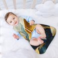Salouo Golden Blue Leaf Design Print Baby Sleep Sack Wearable Blanket