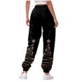 thumbnail image 4 of TTUHYWXI Christmas Sweatpants for Women 2025 High Waist Joggers Drawstring Elastic Fashion Pajamas Pants (Black, L), 4 of 4