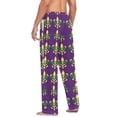 thumbnail image 3 of FORMRS Mens Pajama Pants with Pockets Cotton Sleepwear Lounge Bottoms Sizes S-2XL, Gold and Green Floral Pattern, 3 of 7