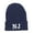 Navy, variant on NJ New Jersey State Embroidered Cuff Beanie - Black OSFM