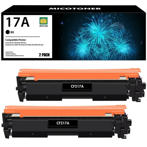 MICOTONER 17A CF217A Black Toner Cartridge Compatible for HP 17A CF217A LaserJet Pro M102w M102a MFP M130nw M130fw M130fn M130a Printer Ink (2-Pack)