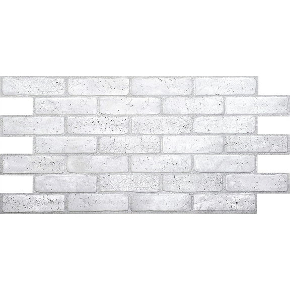 Concord Wallcoveringsâ„¢ 3D Wall Panels - Pack of 6 | White Bricks, PVC | Each 38.2" x 19.3" | 018OG