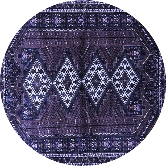 Ahgly Company Indoor Round Persian Blue Traditional Area Rugs, 4' Round