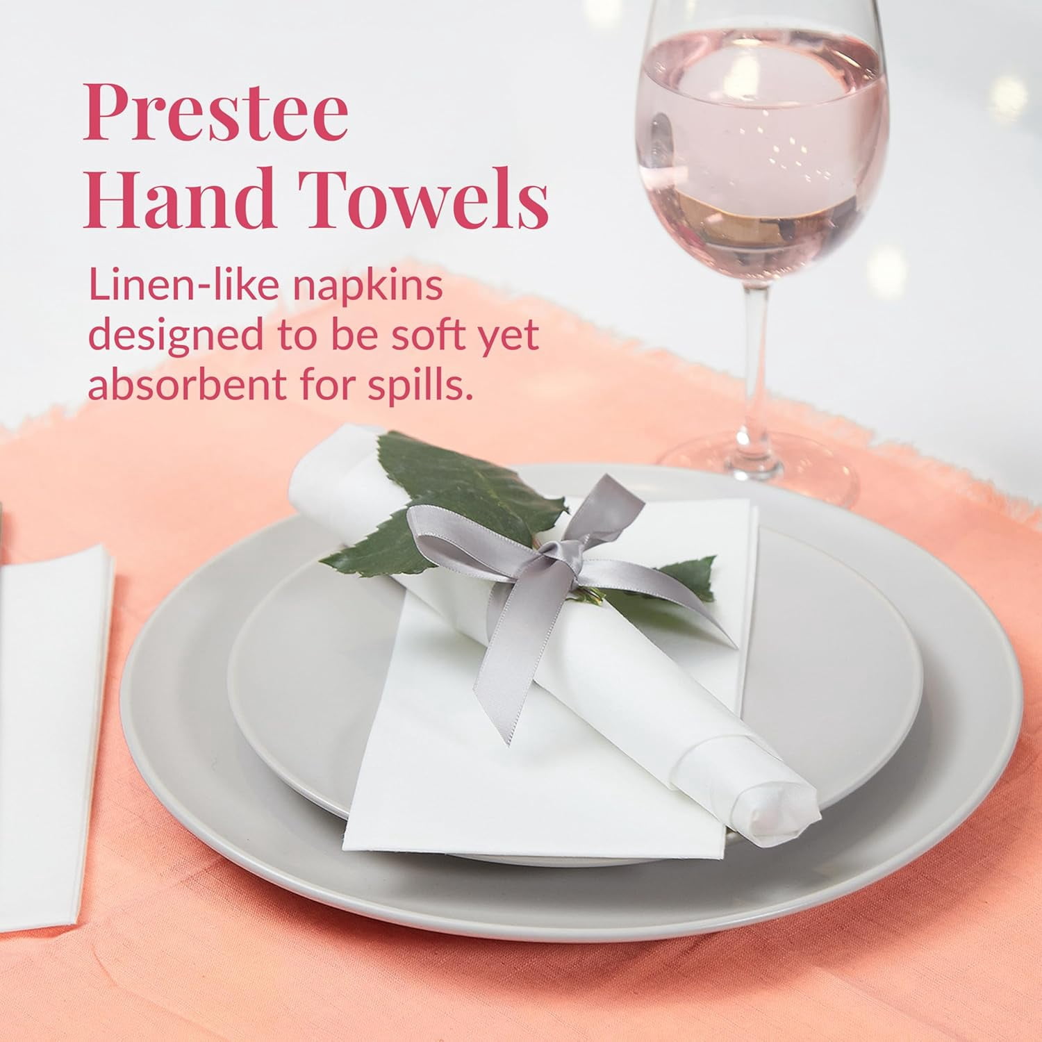 400 Linen Feel Disposable Paper Hand Towels - White, Event Supplies, Disposable Guest Towels, Wedding Napkins, Disposable Napkins for Guest Bathroom, Christmas Parties, Holiday Dinners