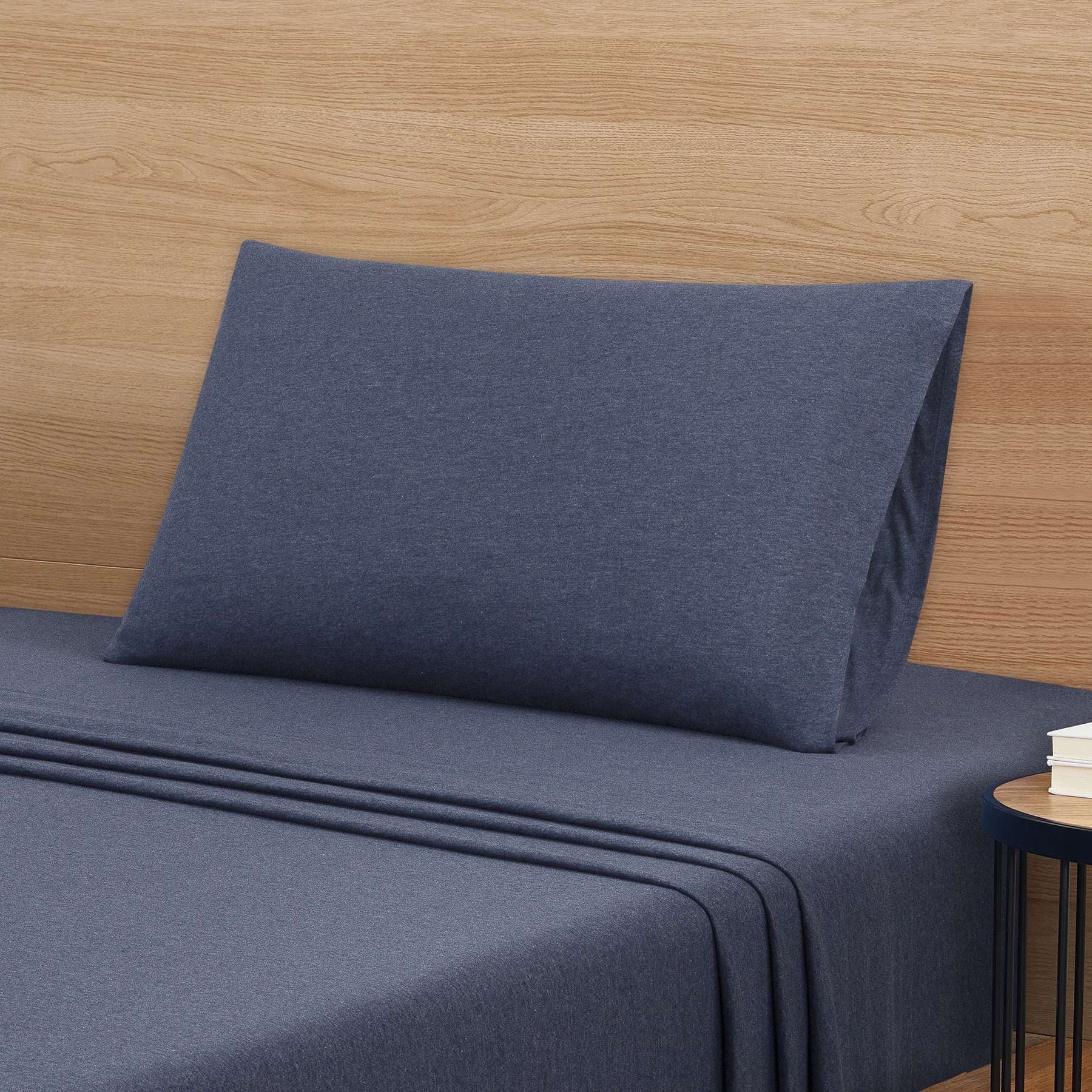 Mainstays Jersey Cotton Poly Sheet Set, Blue Cove, Twin/TXL, 3 Pieces