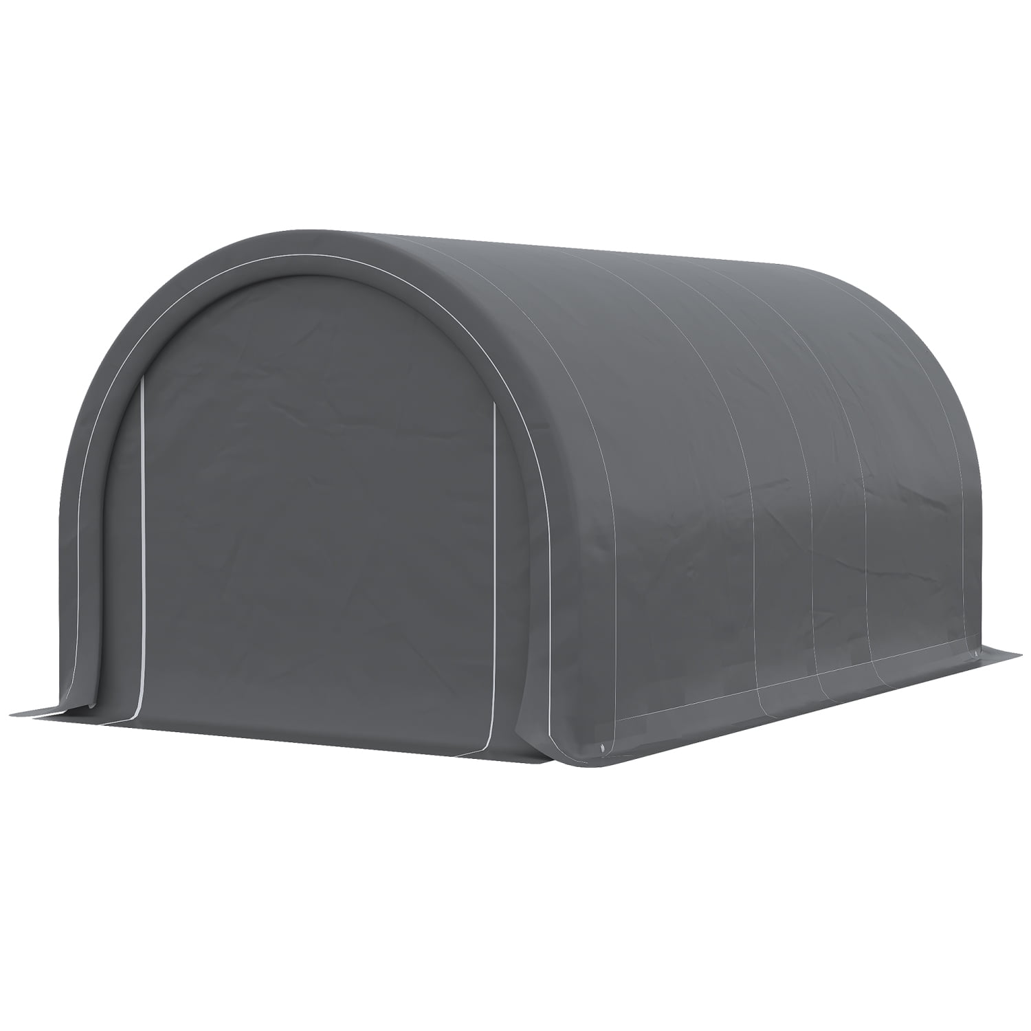 Newboti 10' x 16' Carport, Heavy Duty Portable Garage Storage Tent with Large Zippered Door, Anti-UV PE Canopy Cover for Car, Truck, Boat, Motorcycle, Bike, Garden Tools, Outdoor Work, Gray 6529870175