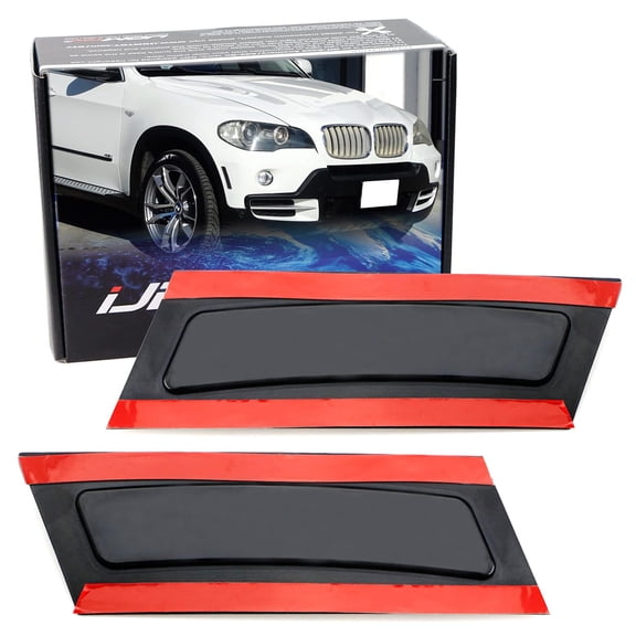 Euro Black Smoked Lens Front Bumper Side Markers For 2007-2010 BMW E70 X5 (Pre-LCI models), Replace OEM Amber Reflector Assy