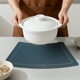 thumbnail image 4 of Unique Bargains 6Pcs Faux Leather Heat Resistant Placemats Peacock Green 20.1x11.8inch, 4 of 6