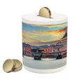 thumbnail image 1 of Italy Piggy Bank, Vatican Rome View in the Evening Landmark Travel Italian Destination Image Print, Ceramic Coin Bank Money Box for Cash Saving, 3.6" X 3.2", Blue Pink, by Ambesonne, 1 of 4